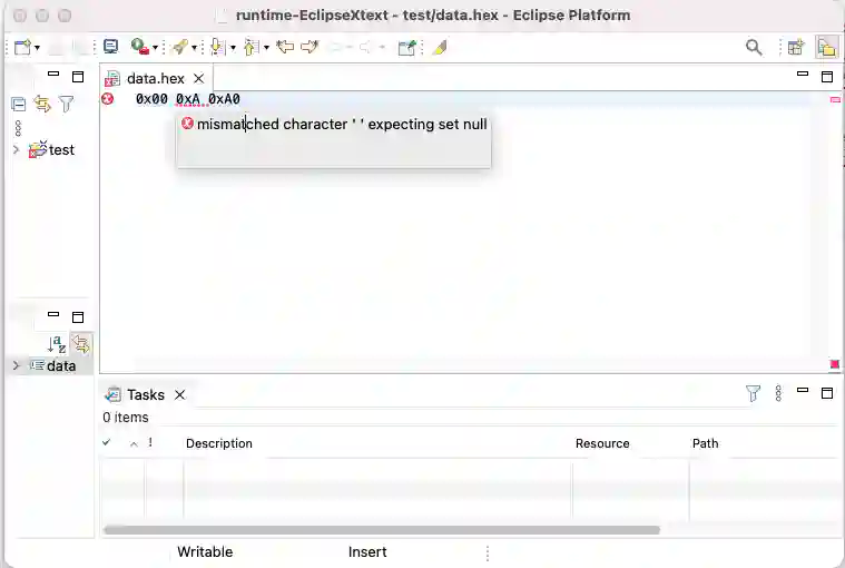 Invalid number of digits in hexadecimal value.